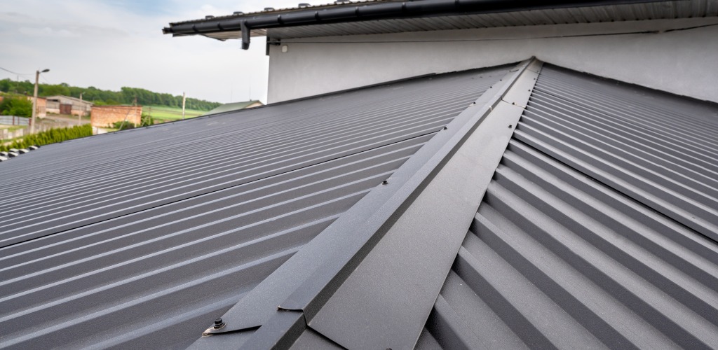 dark grey corrugated metal roof